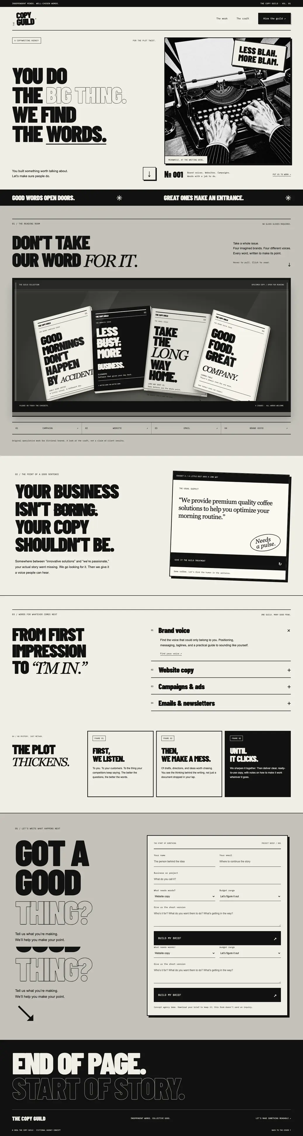 The Copy Guild concept site