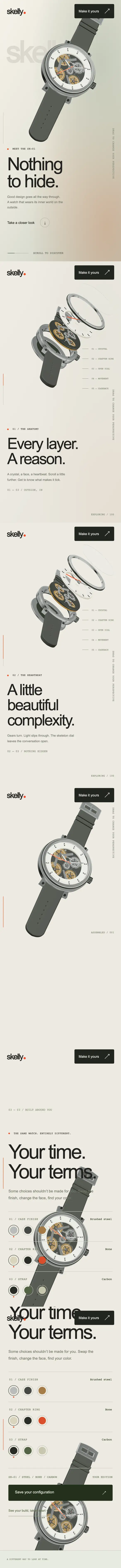 Skelly concept site on a phone