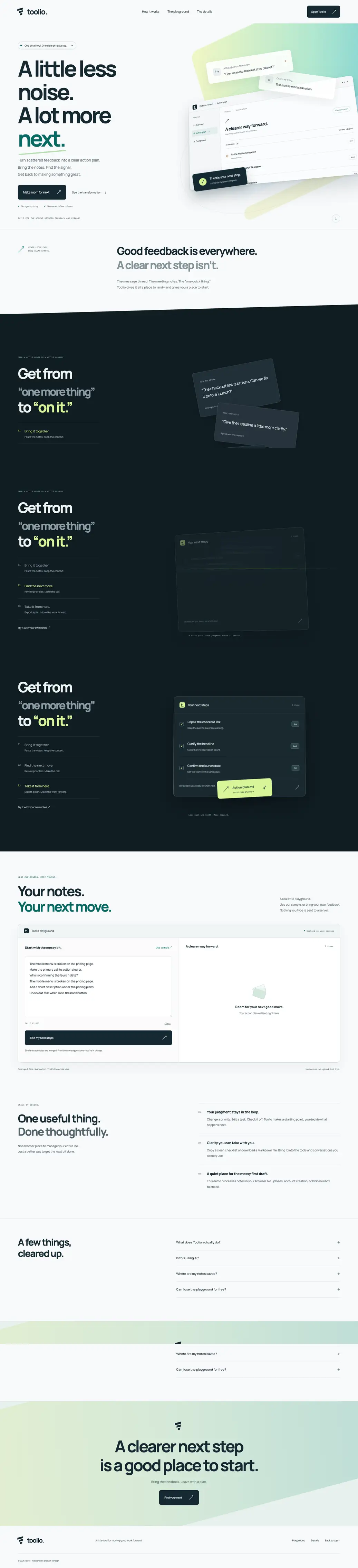 Toolio concept site